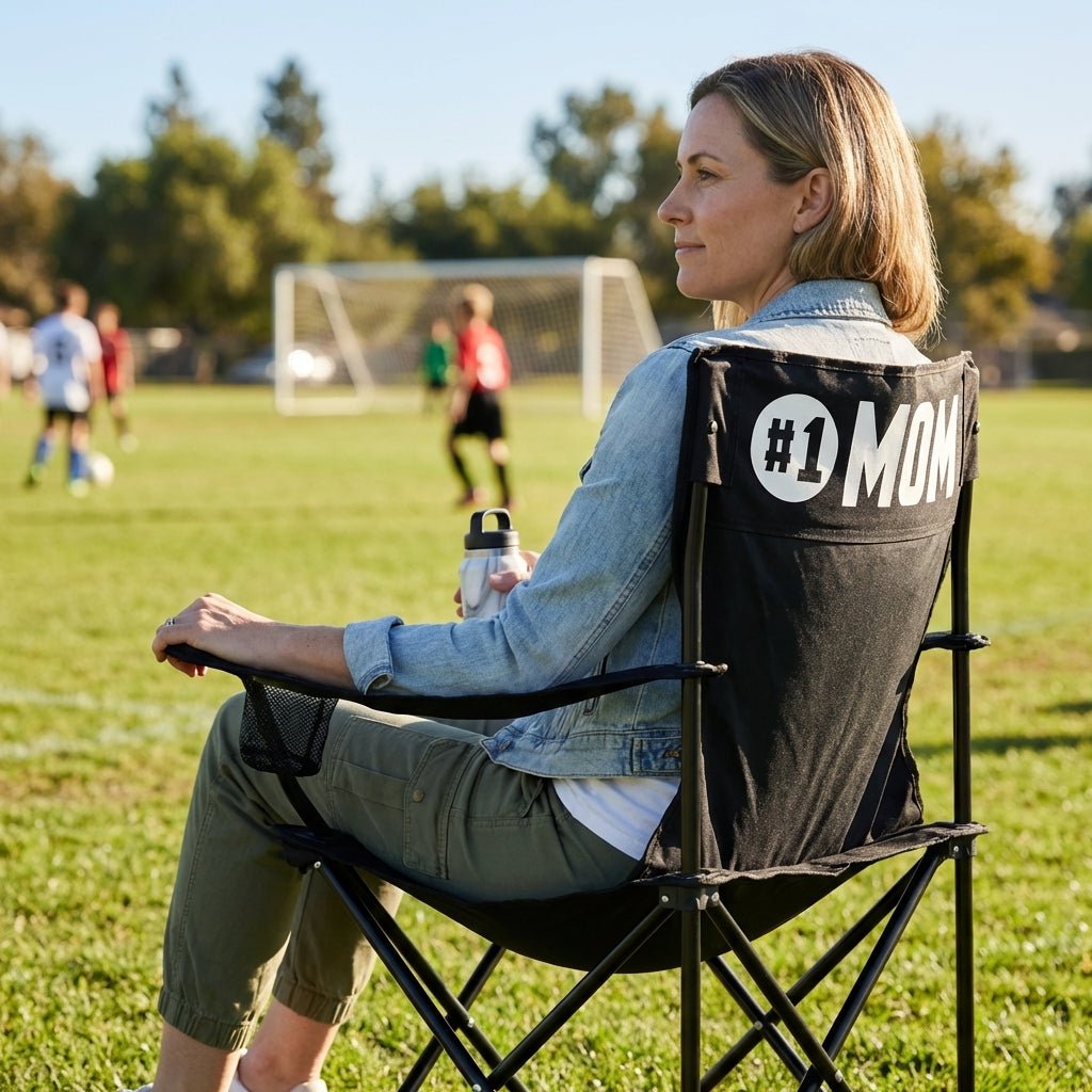 1 Mom Black Folding Camping Chair