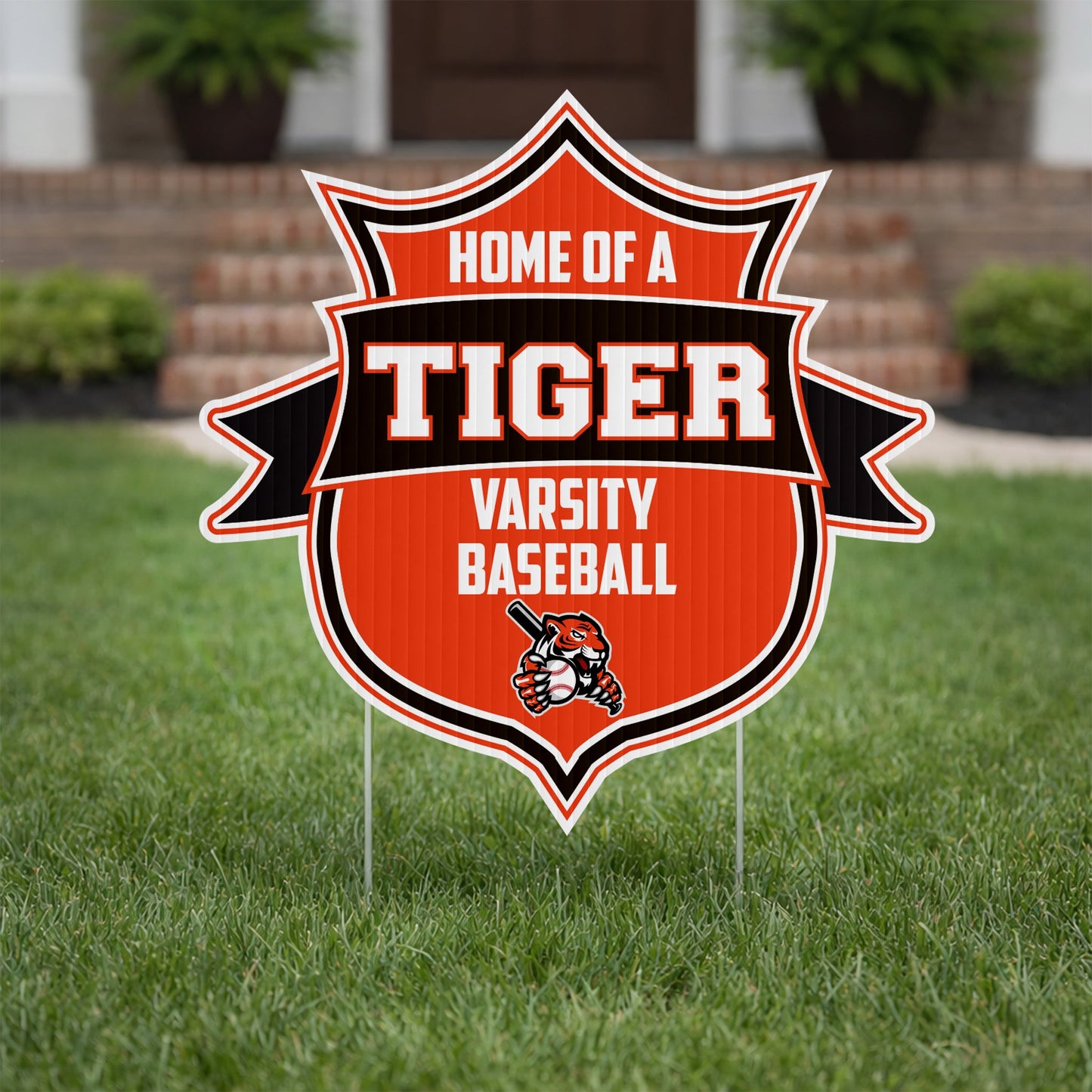 22" Shield with Ribbon Shaped Yard Sign
