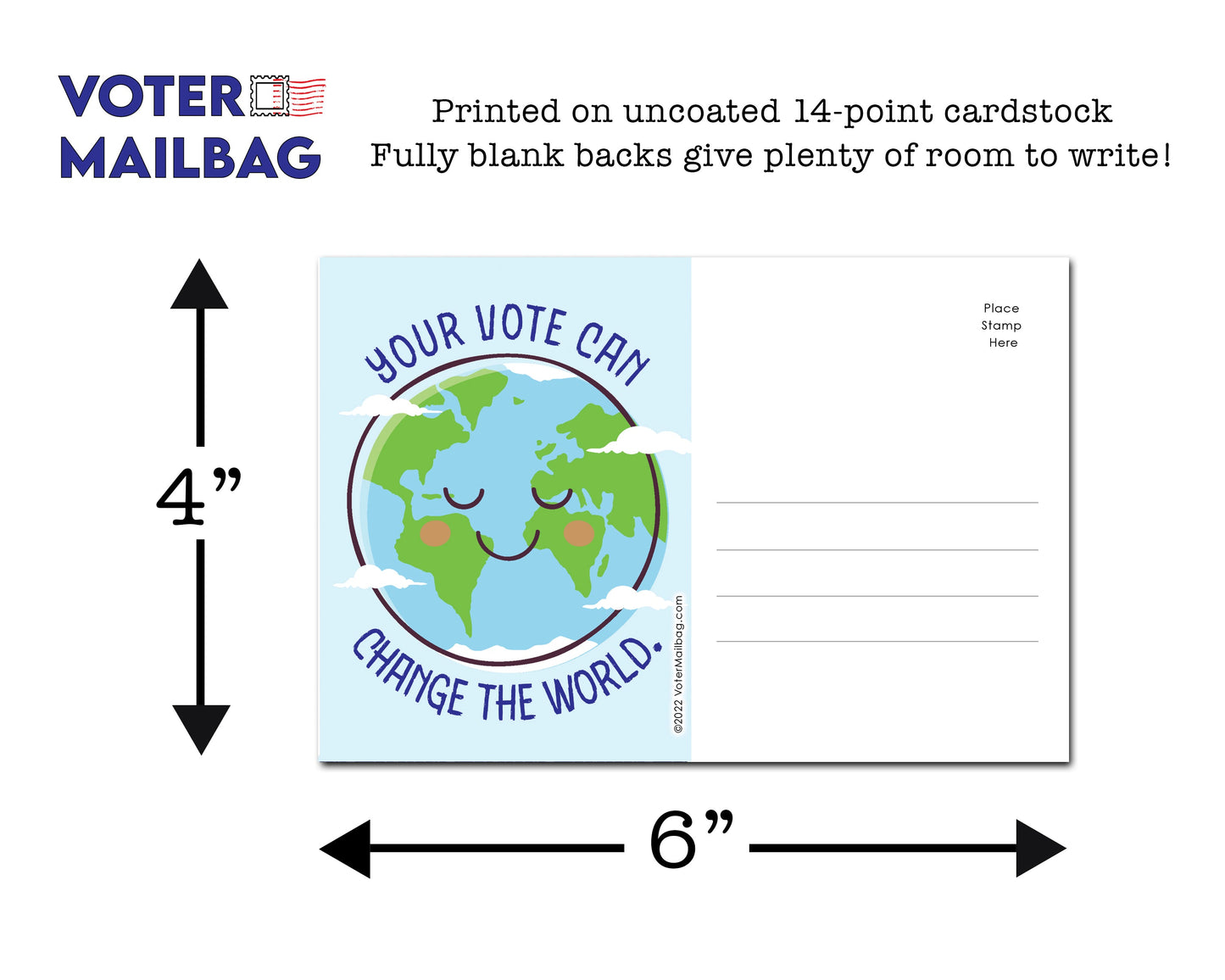 Change The World Blank 4x6 Voter Postcards