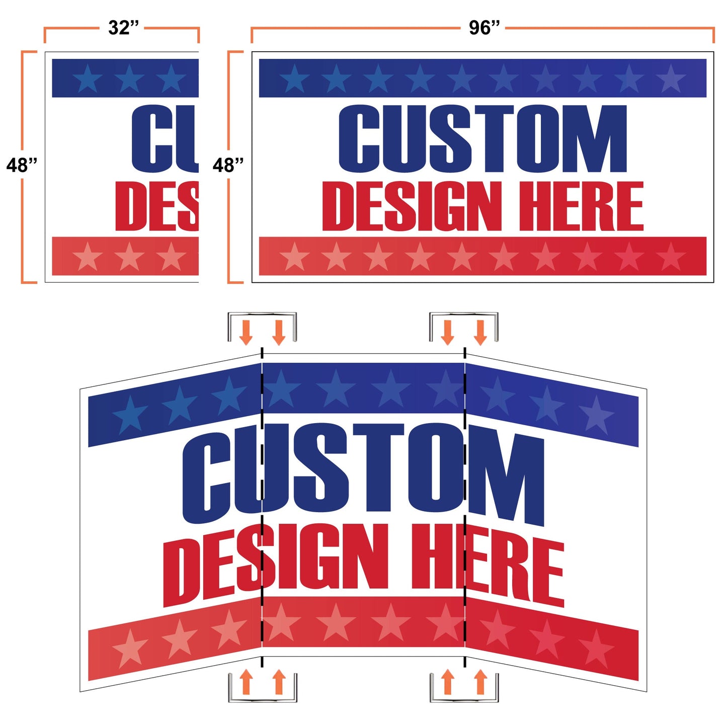 4'x8' Custom Foldable Highway & Road Sign