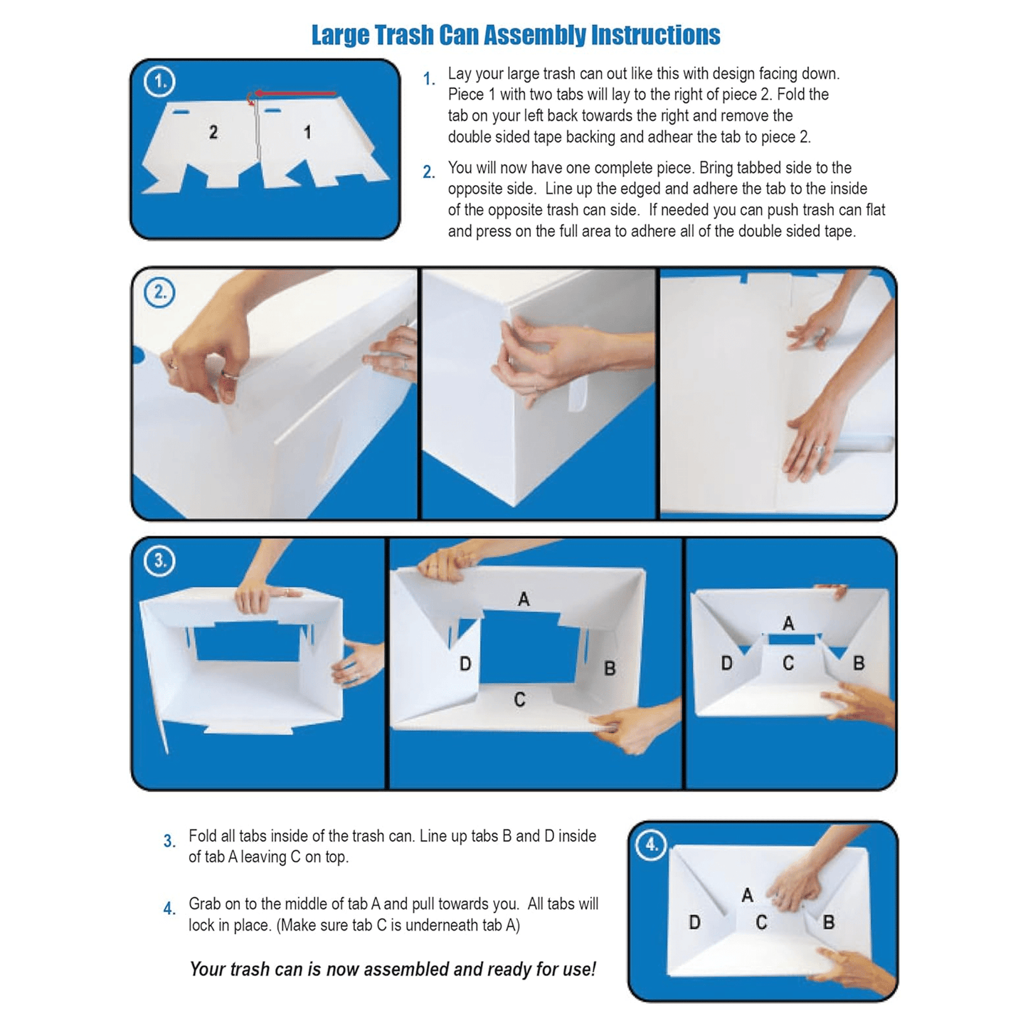 6 - Pack Food Drive Donation Bin - Reusable Corrugated Plastic Trash Cans | 22.3 Gallons