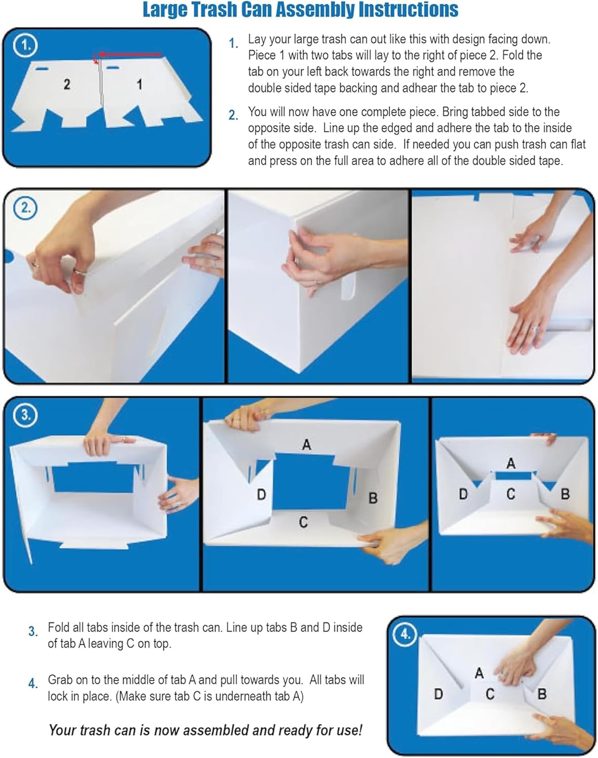 6 - Pack Pet Drive Donation Bin - Santa Paws - Reusable Corrugated Plastic Trash Cans | 22.3 Gallons