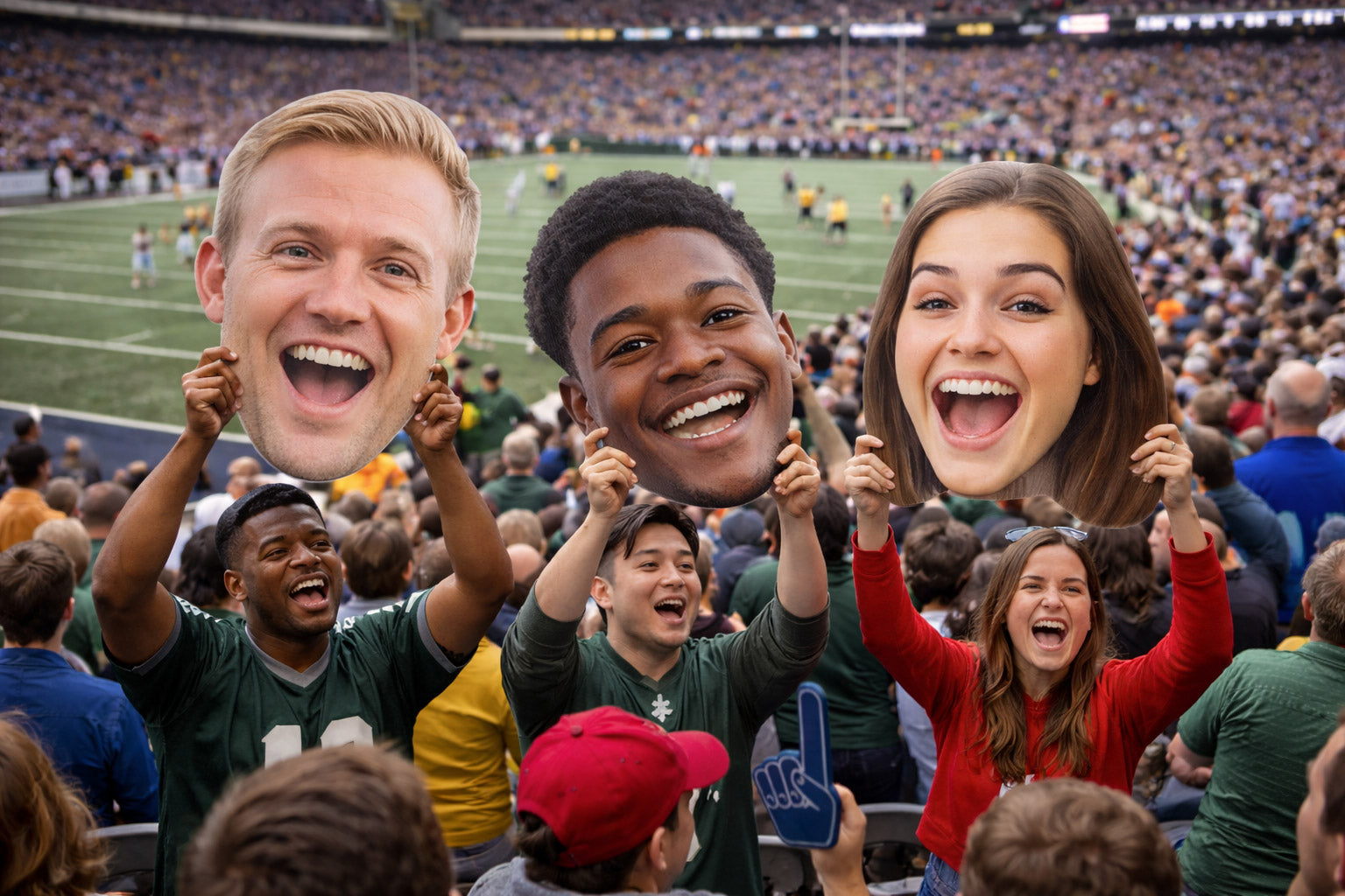 Giant Big Heads. Impossible to Ignore.