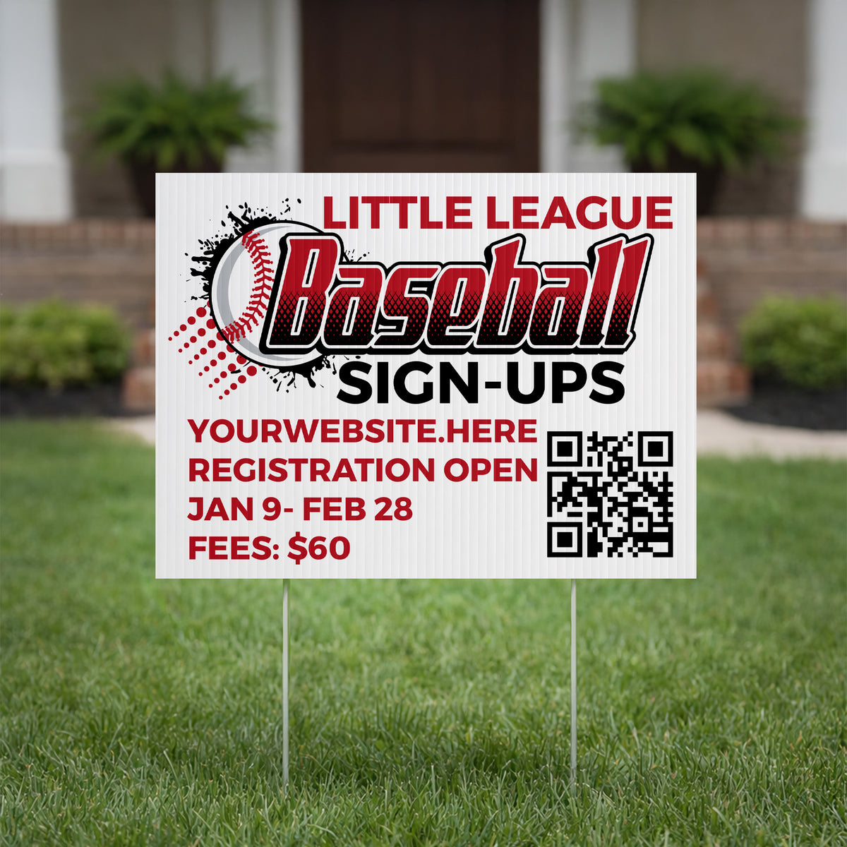 18"x24" Baseball Signup Yard Signs