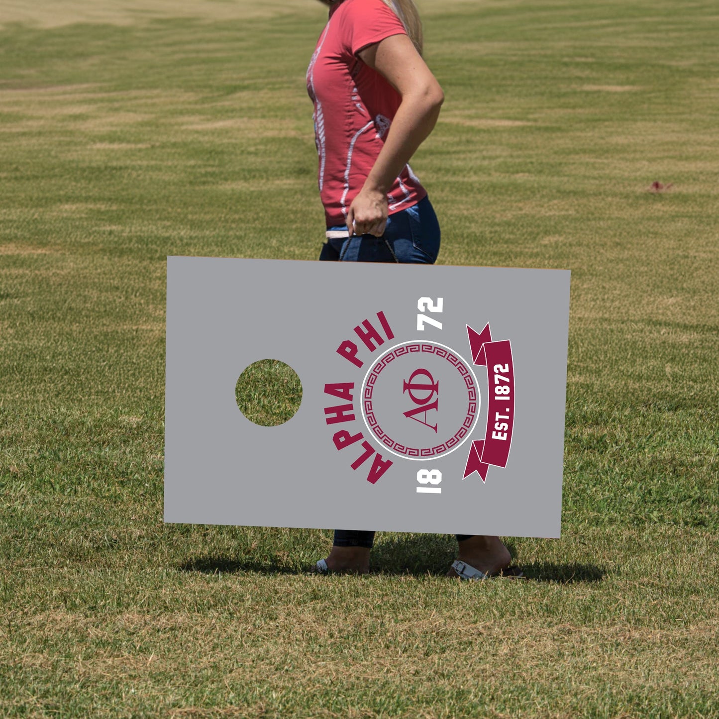 Alpha Phi Gray Cornhole Yard Game