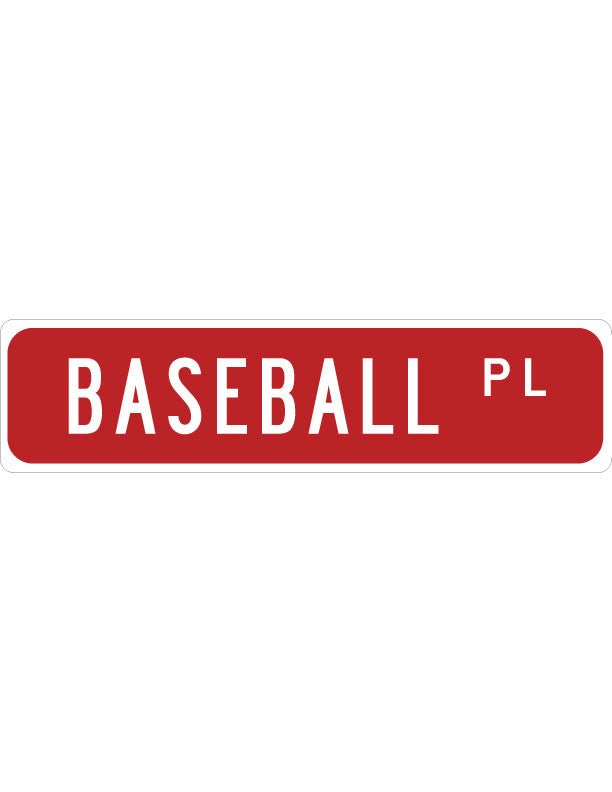 Baseball Street Sign – Vintage - Style Aluminum Sports Sign for Man Cave, Garage, or Game Room