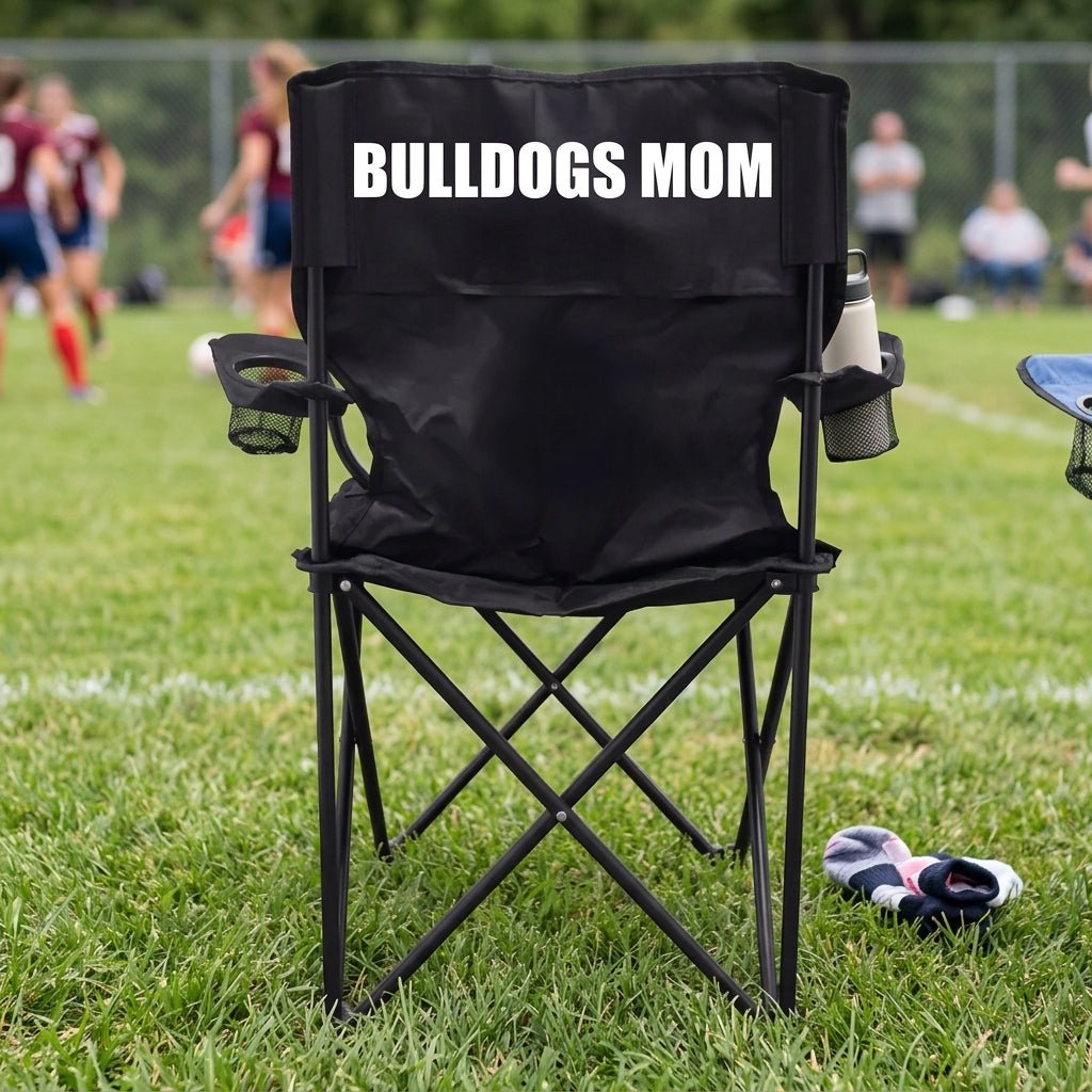 Bulldogs Mom Black Folding Camping Chair