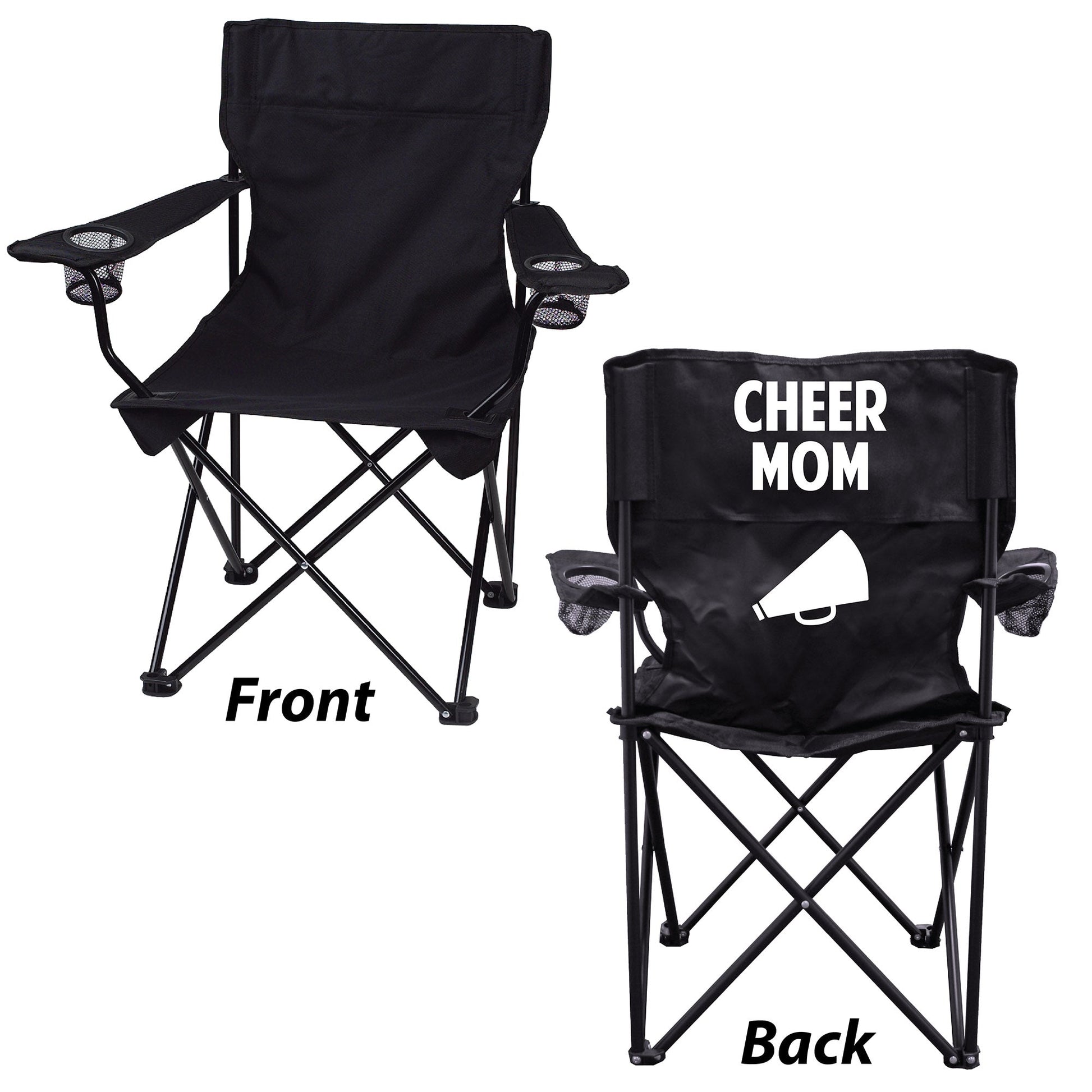 Cheer Mom Black Folding Camping Chair