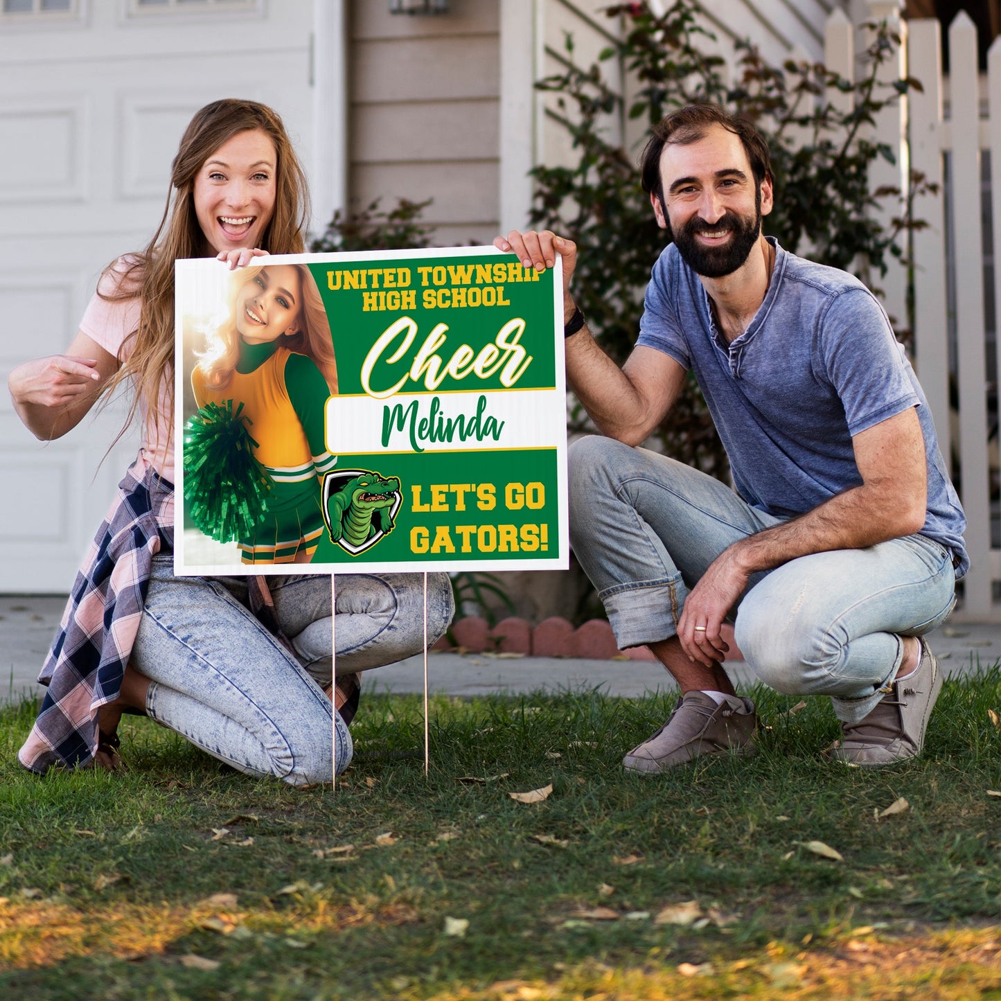 Cheerleader Team 18"x24" Custom Photo Yard Signs