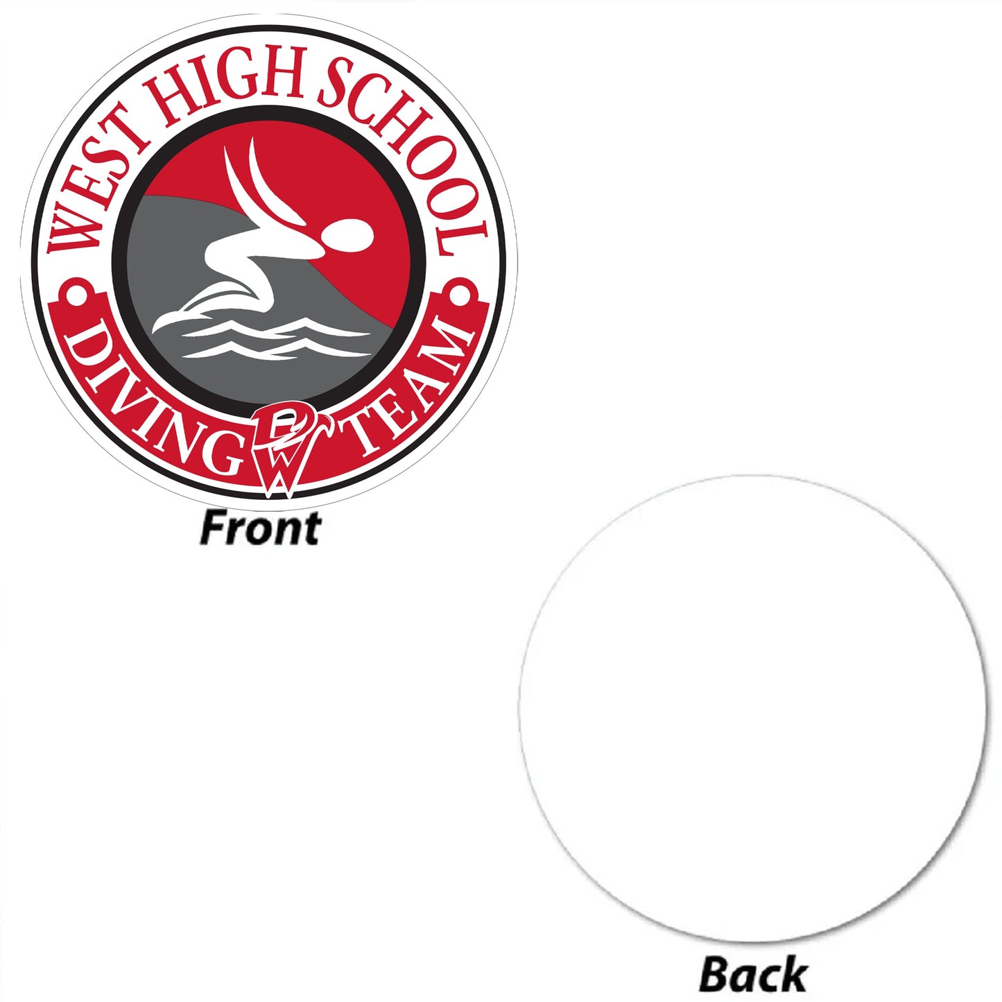 Custom 22" Diving Team Round Yard Signs