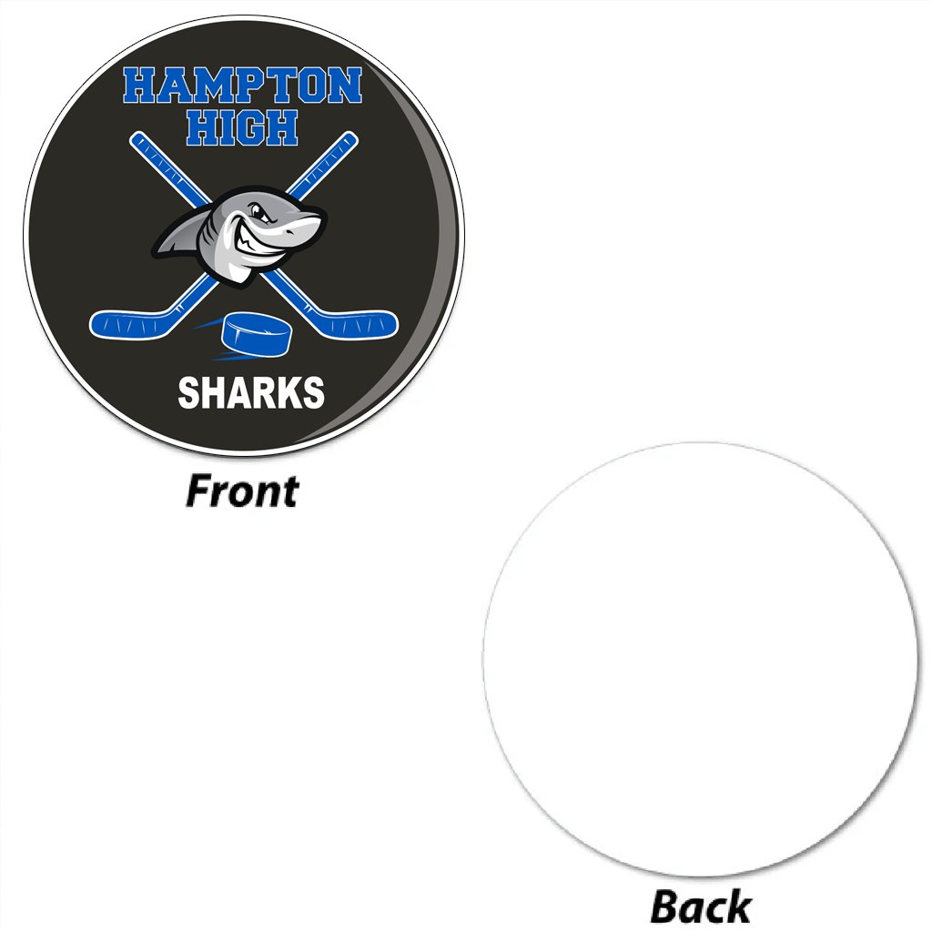Custom 22" Hockey Puck Player Name, Number and Mascot Fence & Yard Signs