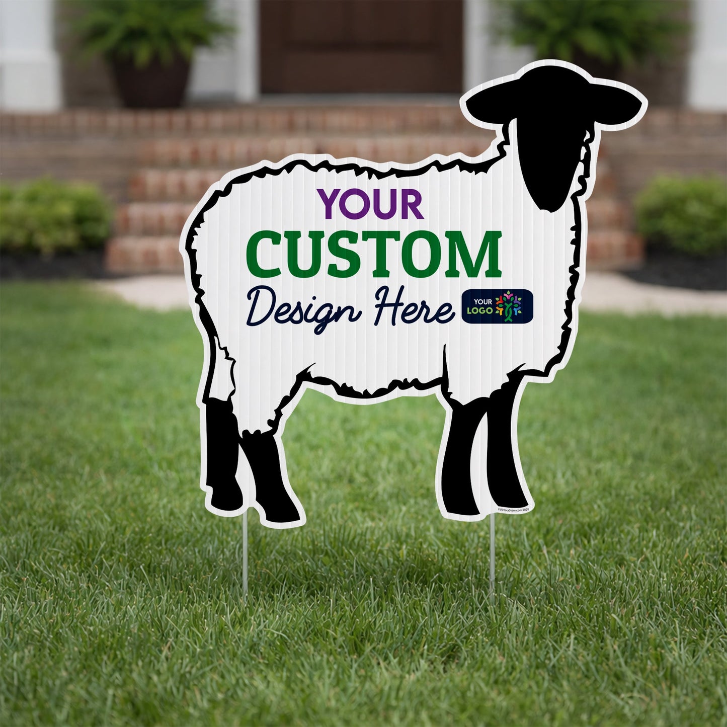 Custom 22"x22" Sheep Shaped Yard Sign