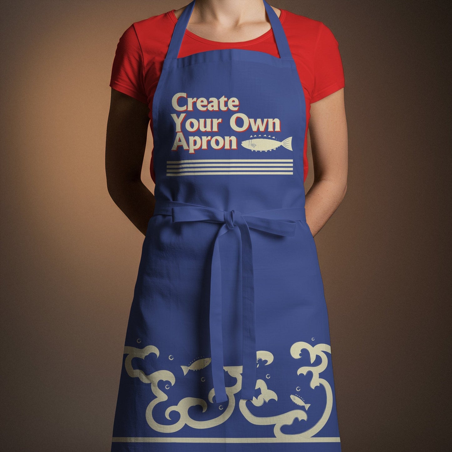 Custom All - Over Print Apron – Design Your Own Full Color Bib Apron for Cooking, Grilling & Restaurant Use – Eco - Friendly Heavyweight Polyester – 29" Long – Adjustable Tie – No Pockets