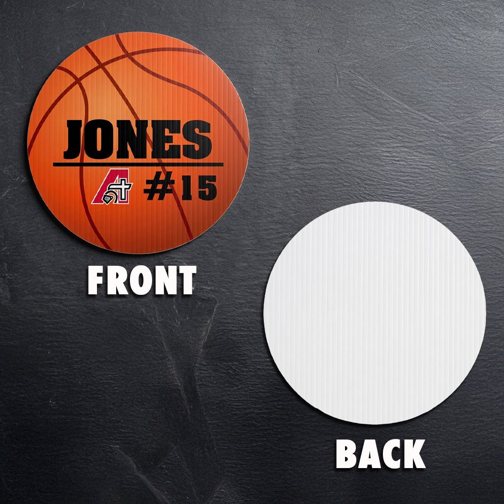 Custom Basketball Player Name, Number and Mascot Fence & Yard Signs