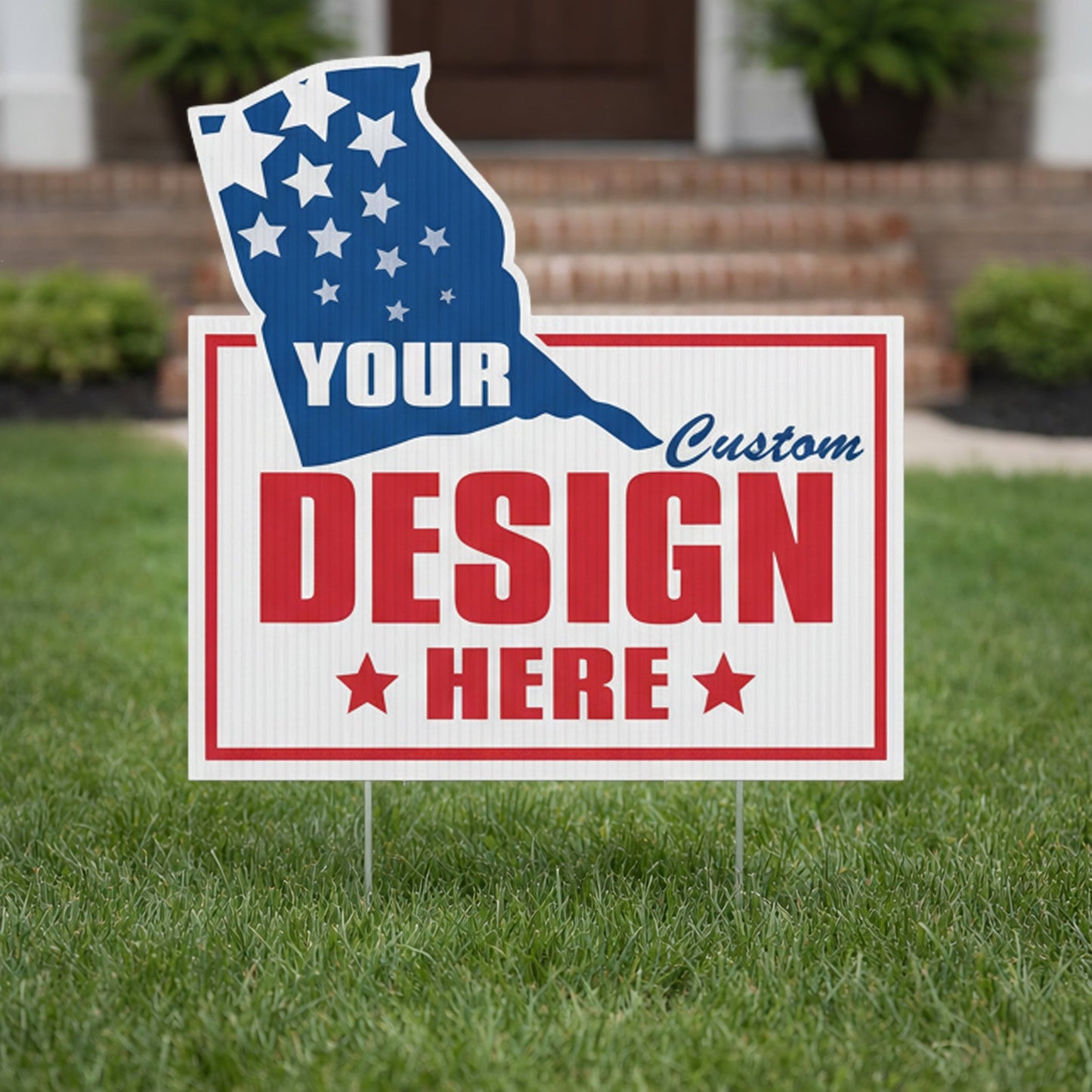 Custom - Connecticut - State Shaped Yard Signs