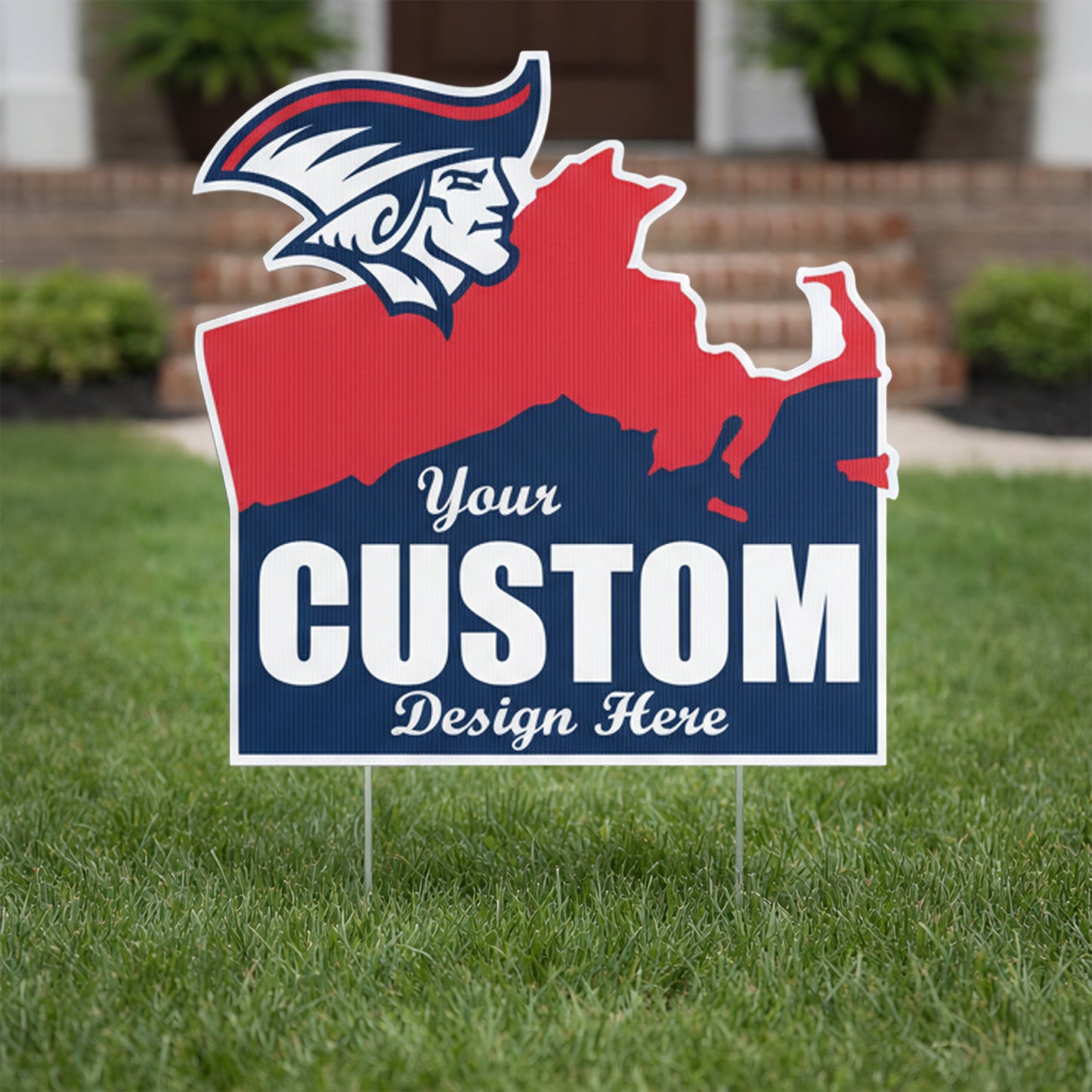 Custom - Massachusetts - State Shaped Yard Sign