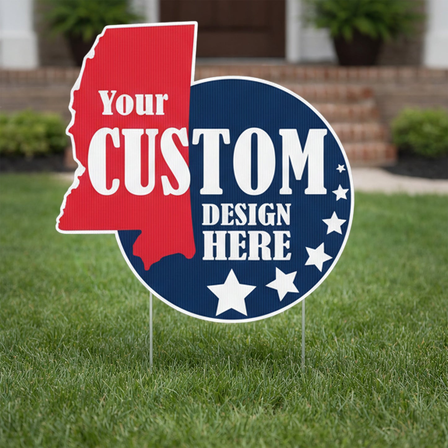 Custom - Mississippi - State Shaped Yard Sign