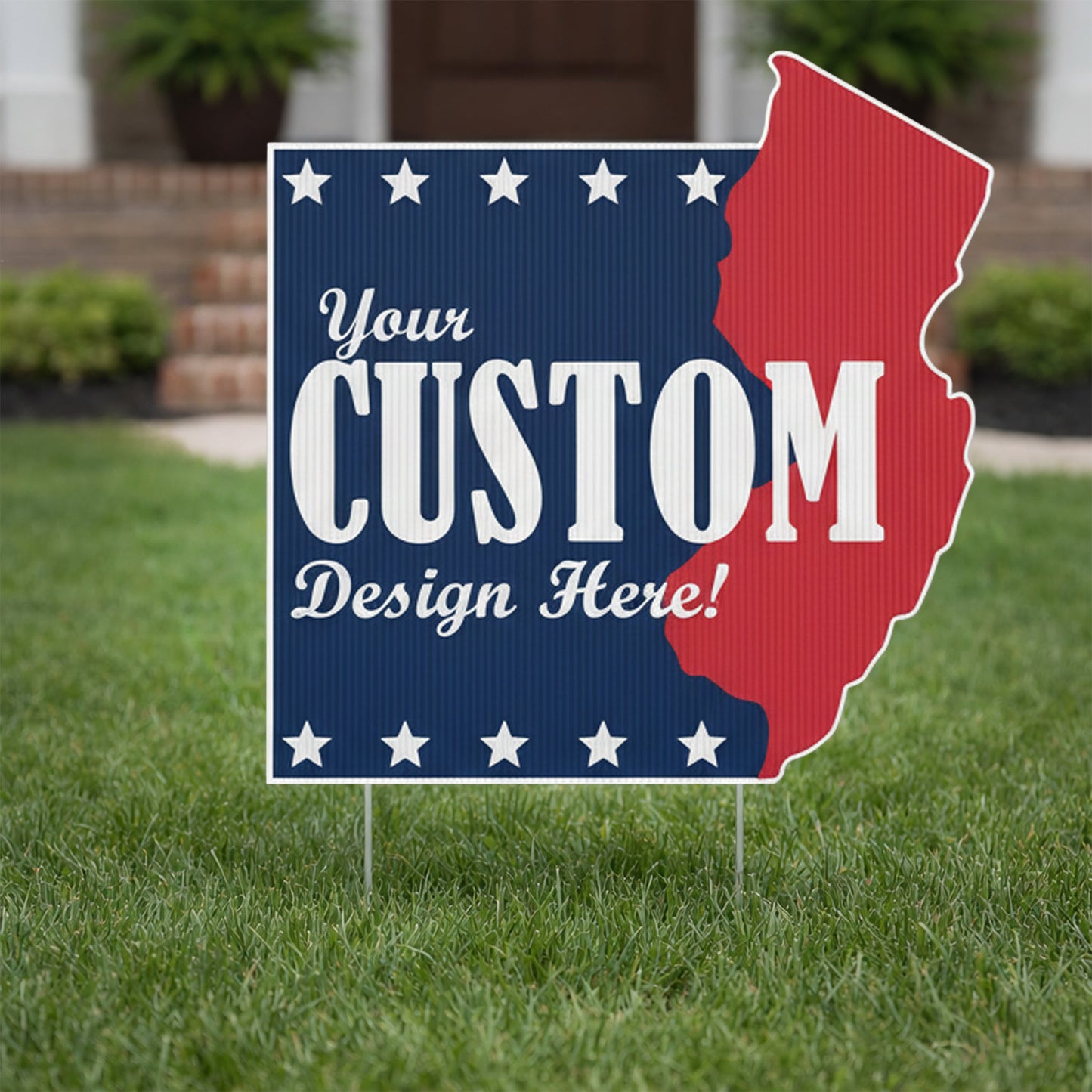 Custom - New Jersey - State Shaped Yard Sign