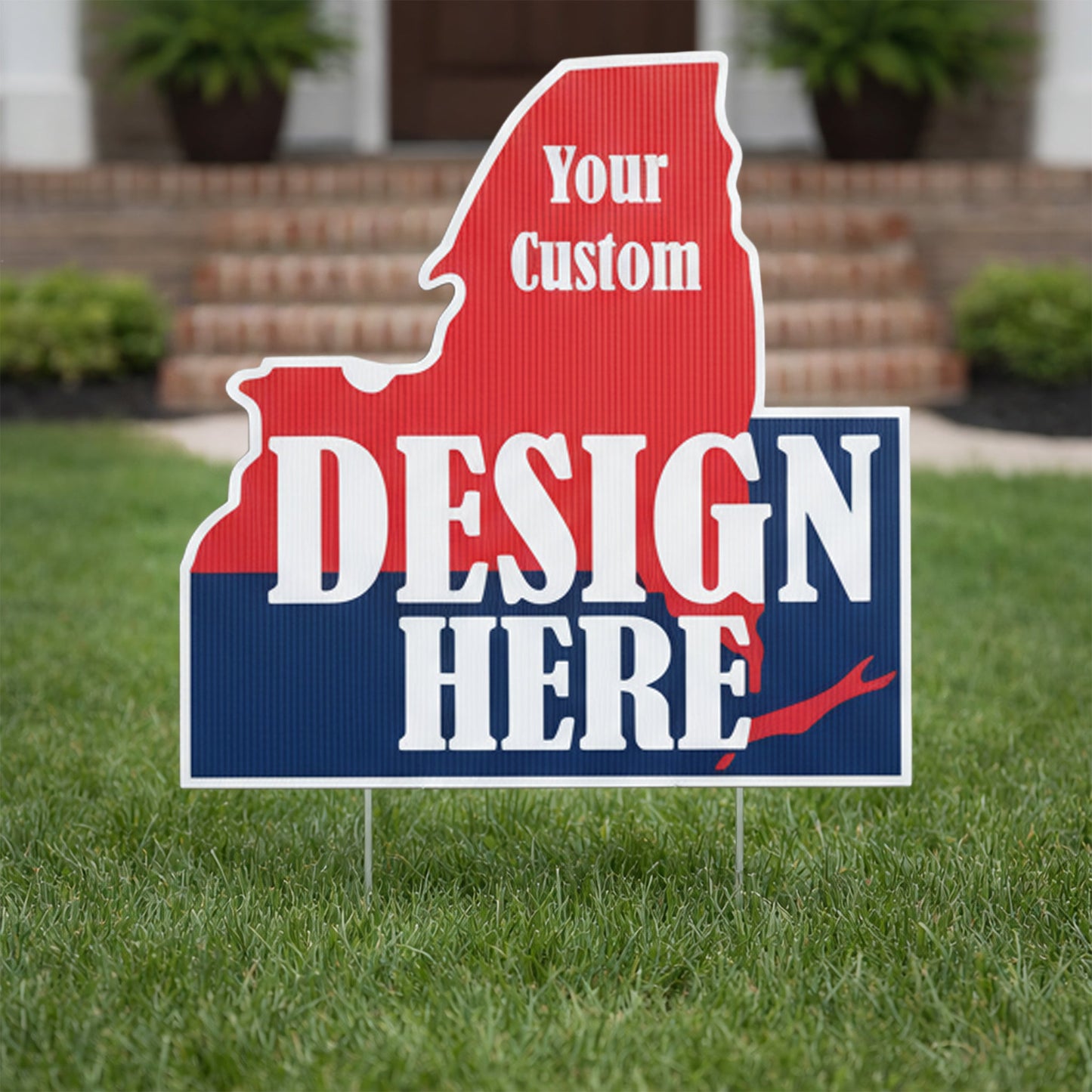Custom - New York - State Shaped Yard Sign