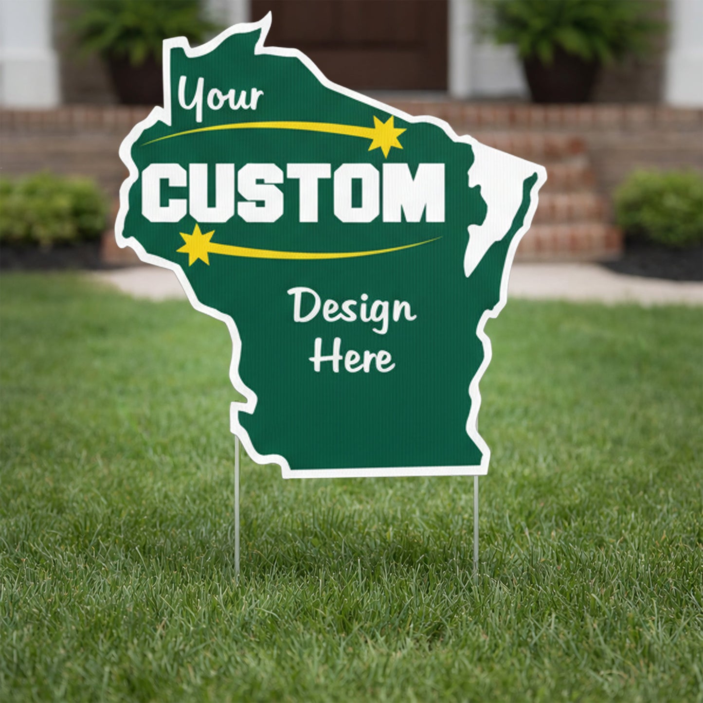 Custom - Wisconsin - State Shaped Yard Sign