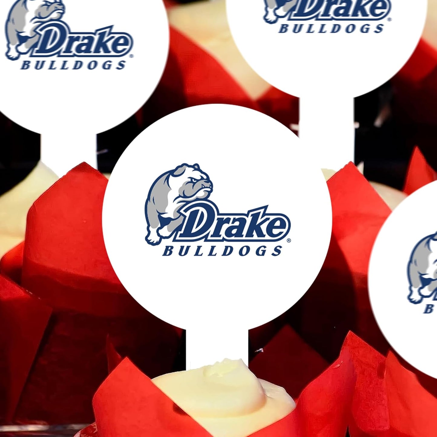 Drake University Cupcake Toppers Officially Licensed - Solid Plastic