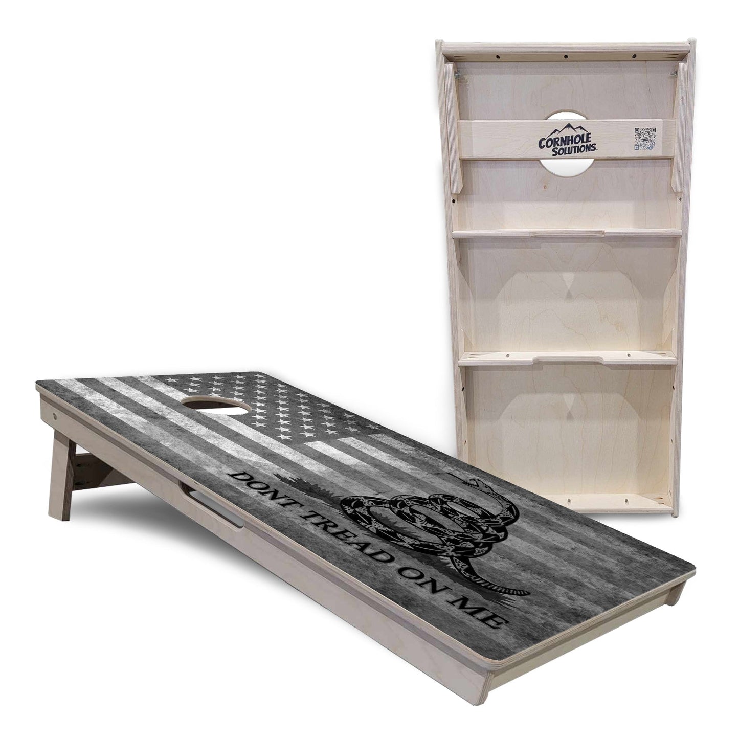 DTOM B&W Flag Cornhole Boards - Professional Tournament Series