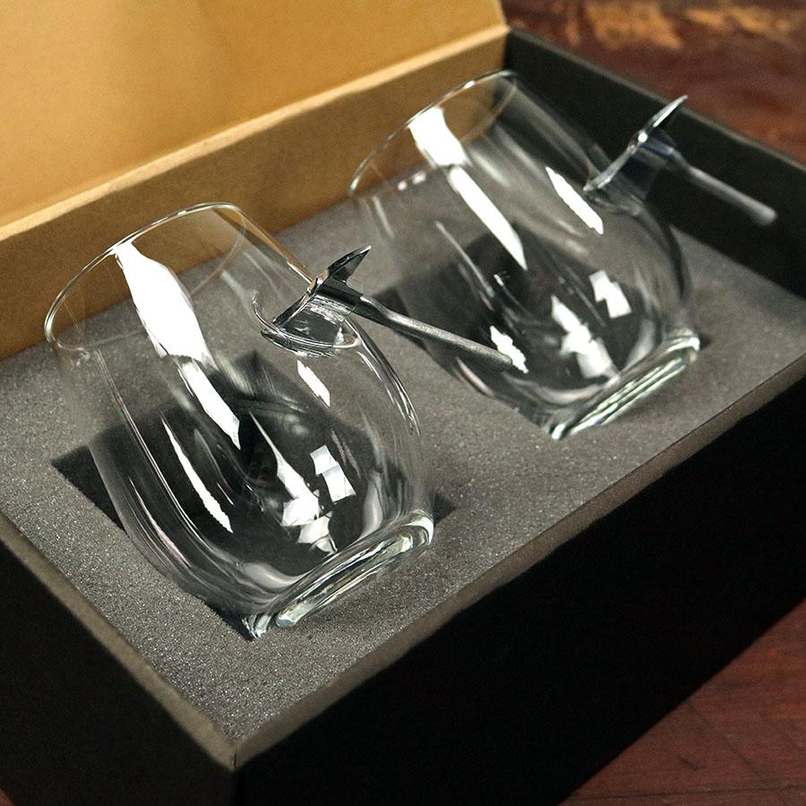 Fire Axe Glass – BenShot Handcrafted Glass with Maltese Cross & Metal Fire Axe | Gift for Firefighters & First Responders