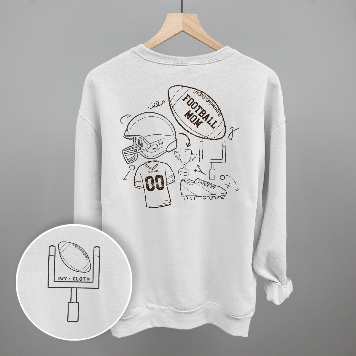 Football Mom Doodle (Back Print)