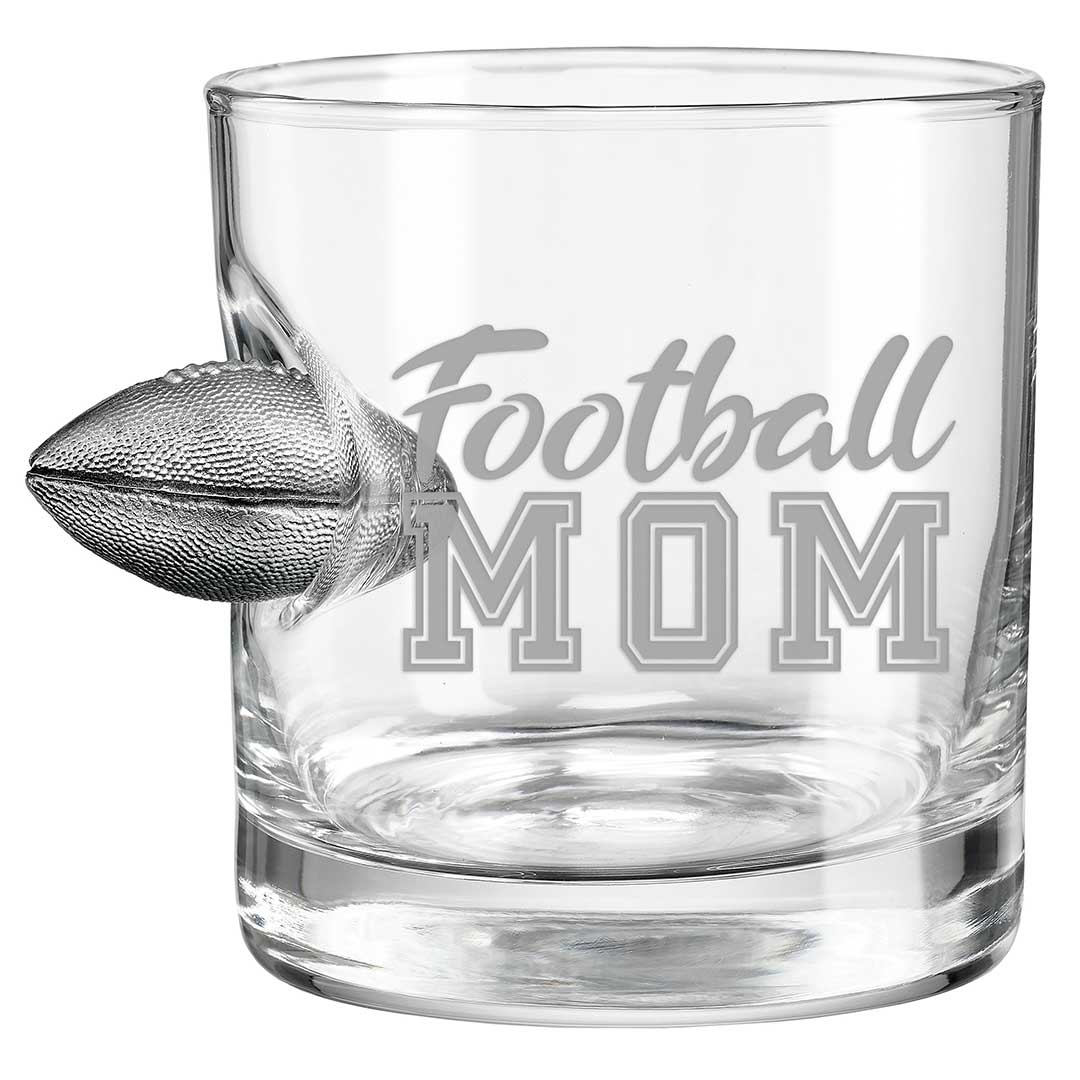 Football Mom Glass – BenShot Handcrafted Glass with Football | Made in USA