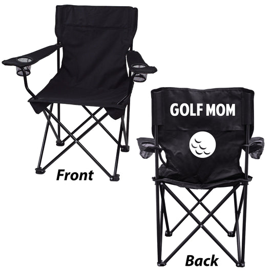 Golf Mom Black Folding Camping Chair