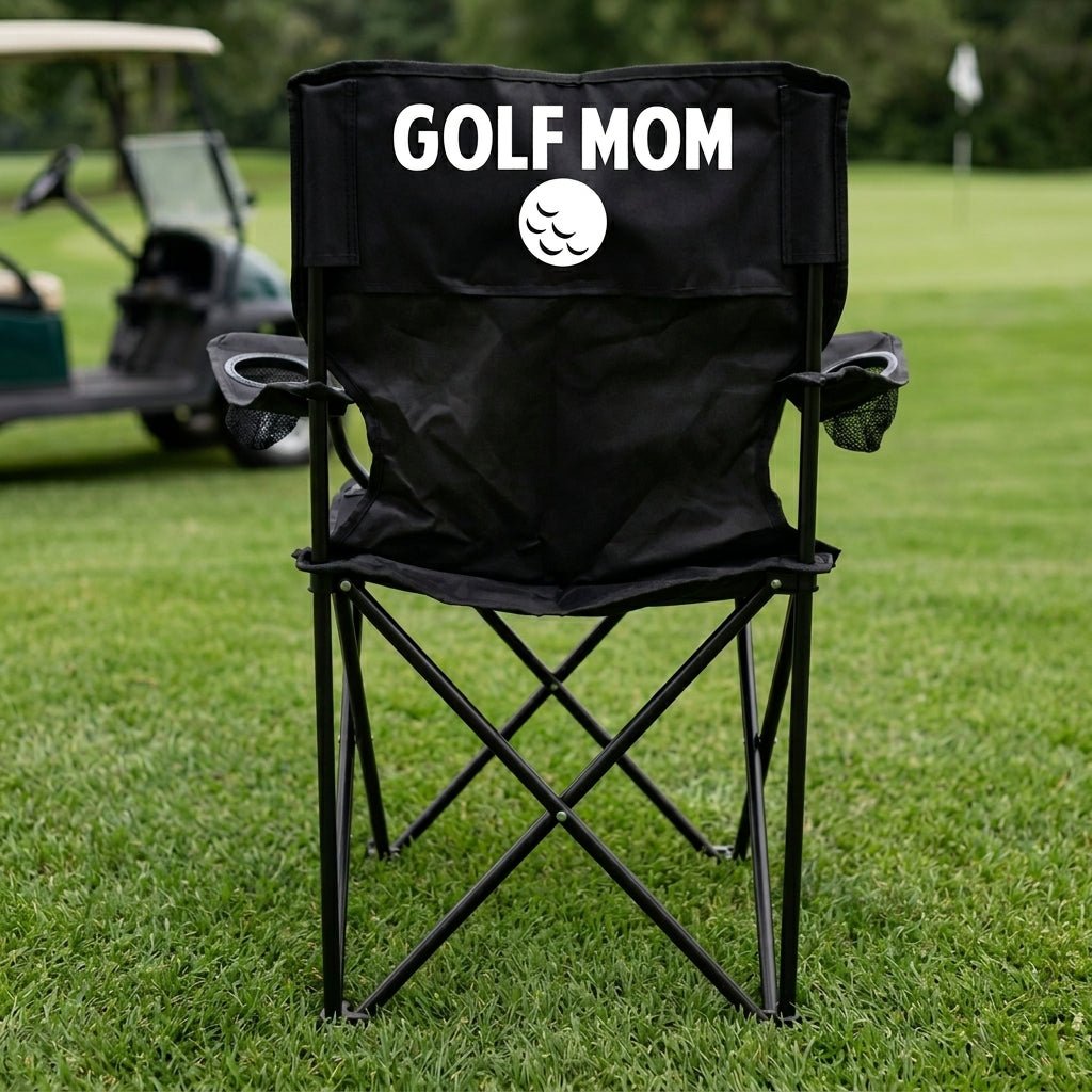 Golf Mom Black Folding Camping Chair