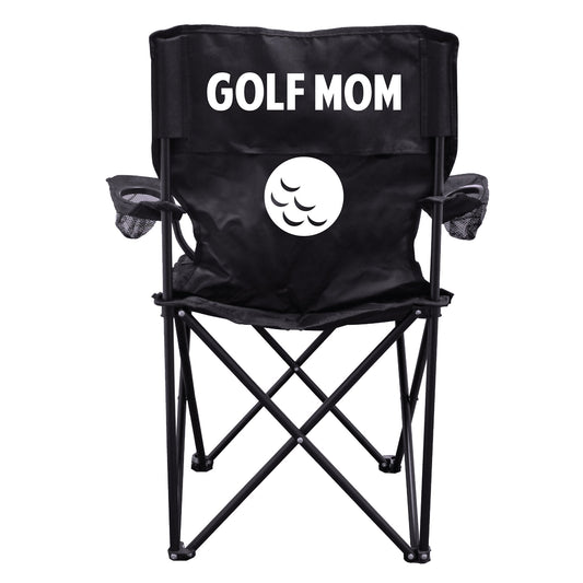 Golf Mom Black Folding Camping Chair
