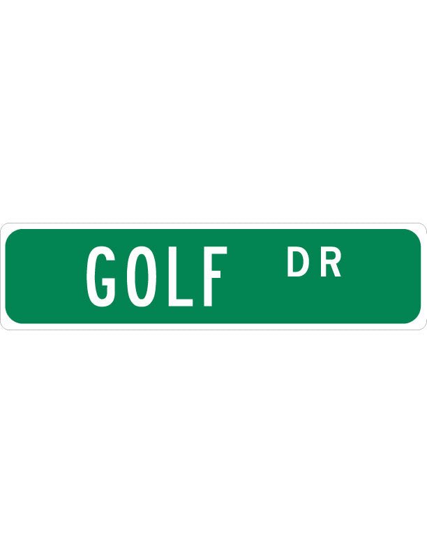 Golf Street Sign – Aluminum Sports Sign for Golf Lovers, Man Cave, or Game Room