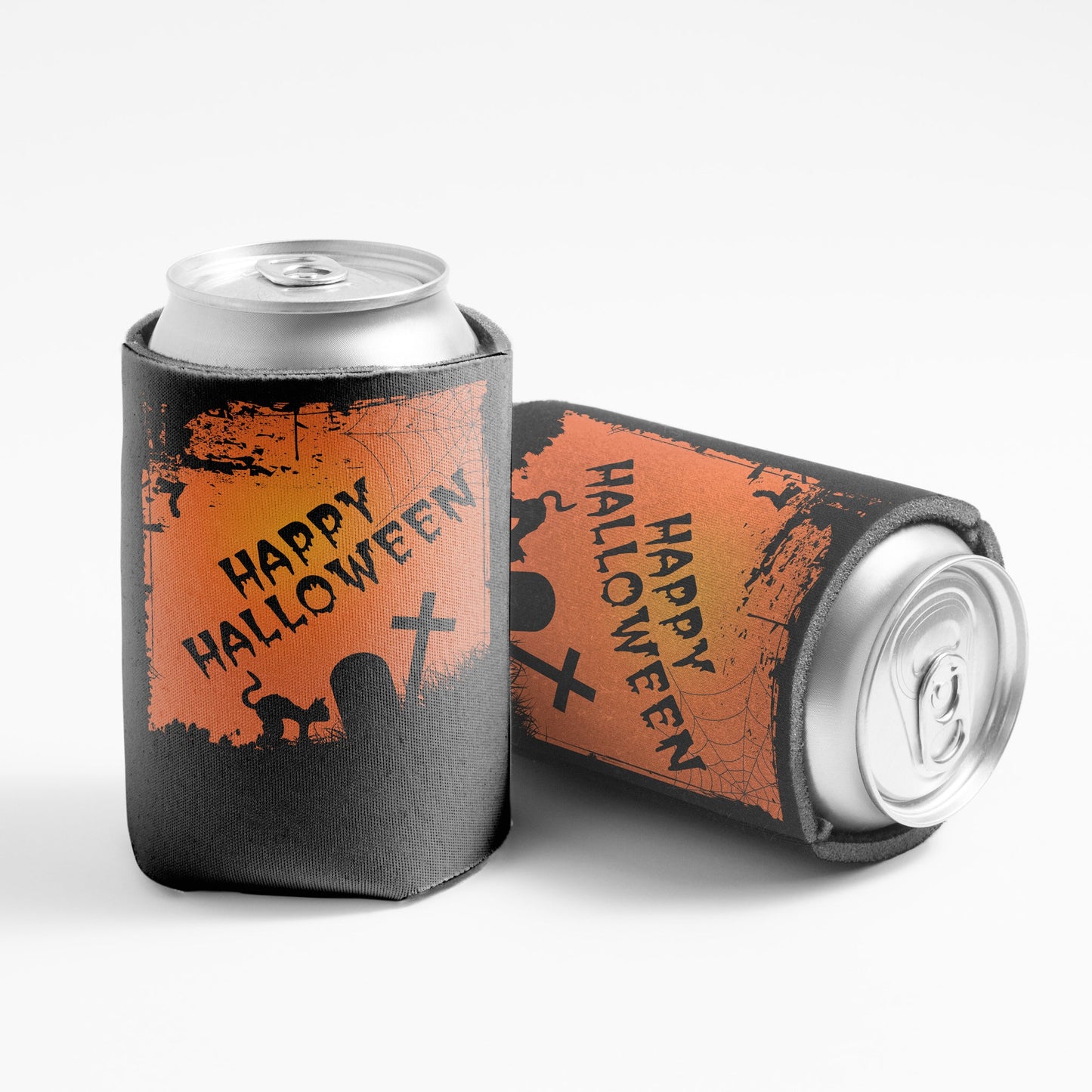 Halloween Party Graveyard Scene Can Cooler Set 6