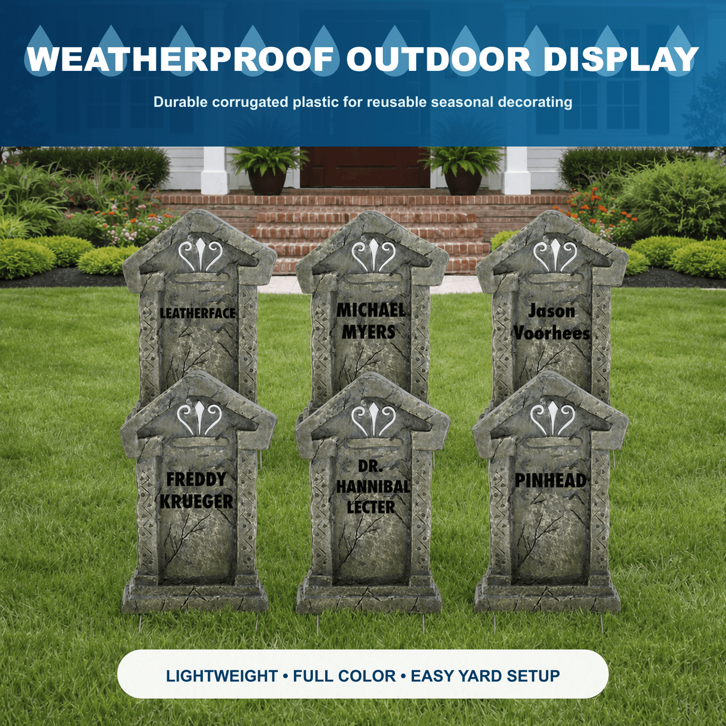 Halloween Serial Killer Tombstones Yard Card