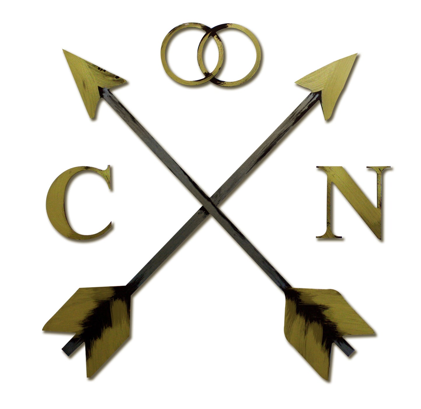 Hand Painted Custom Initials with Arrows Wall Decor