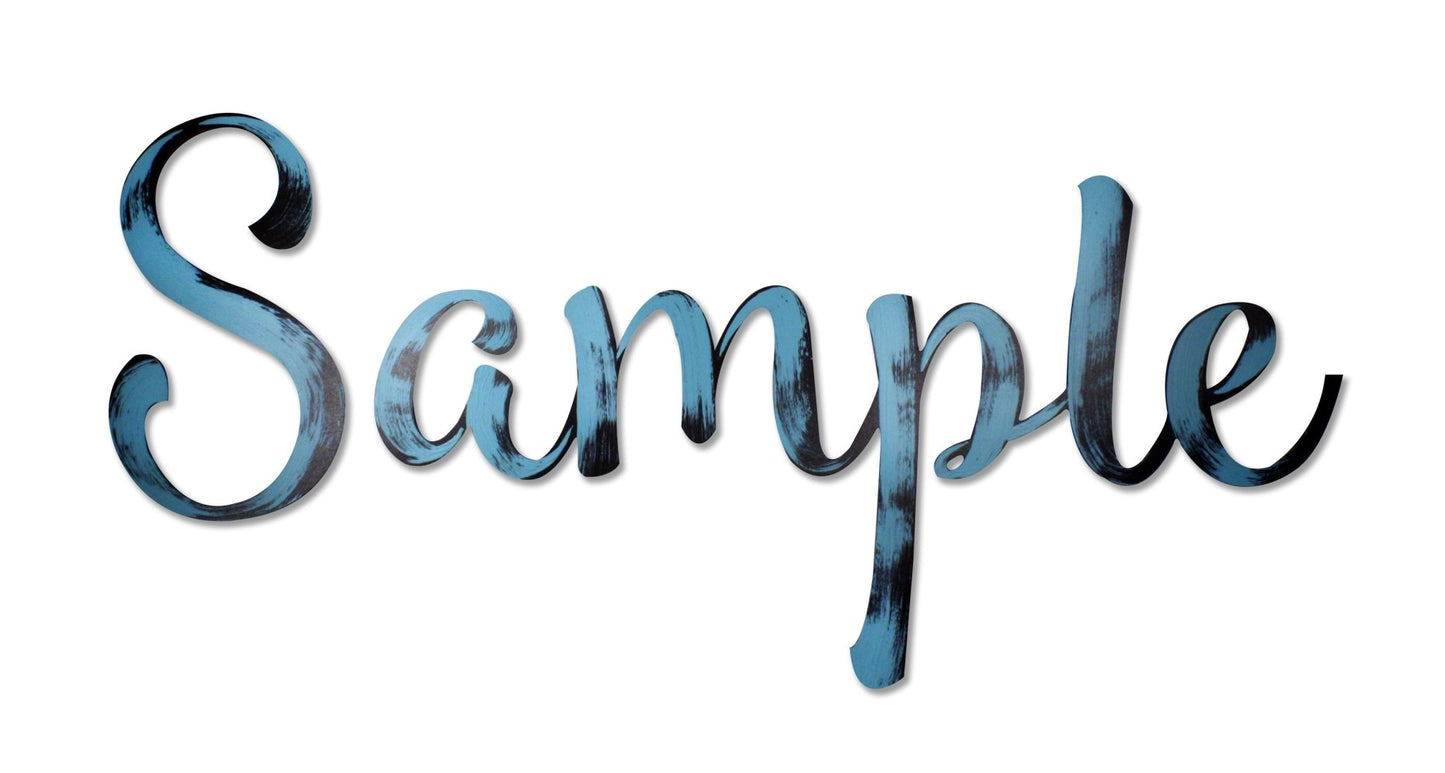 Hand Painted Personalized Script Wall Word