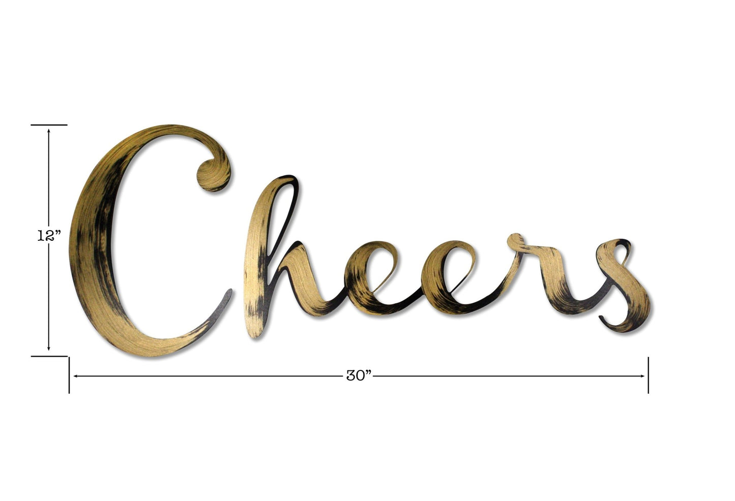 Hand Painted Script Cheers Wall Decor