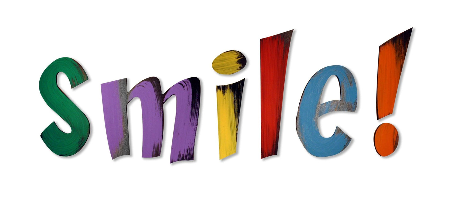 Hand Painted smile! Wall Word
