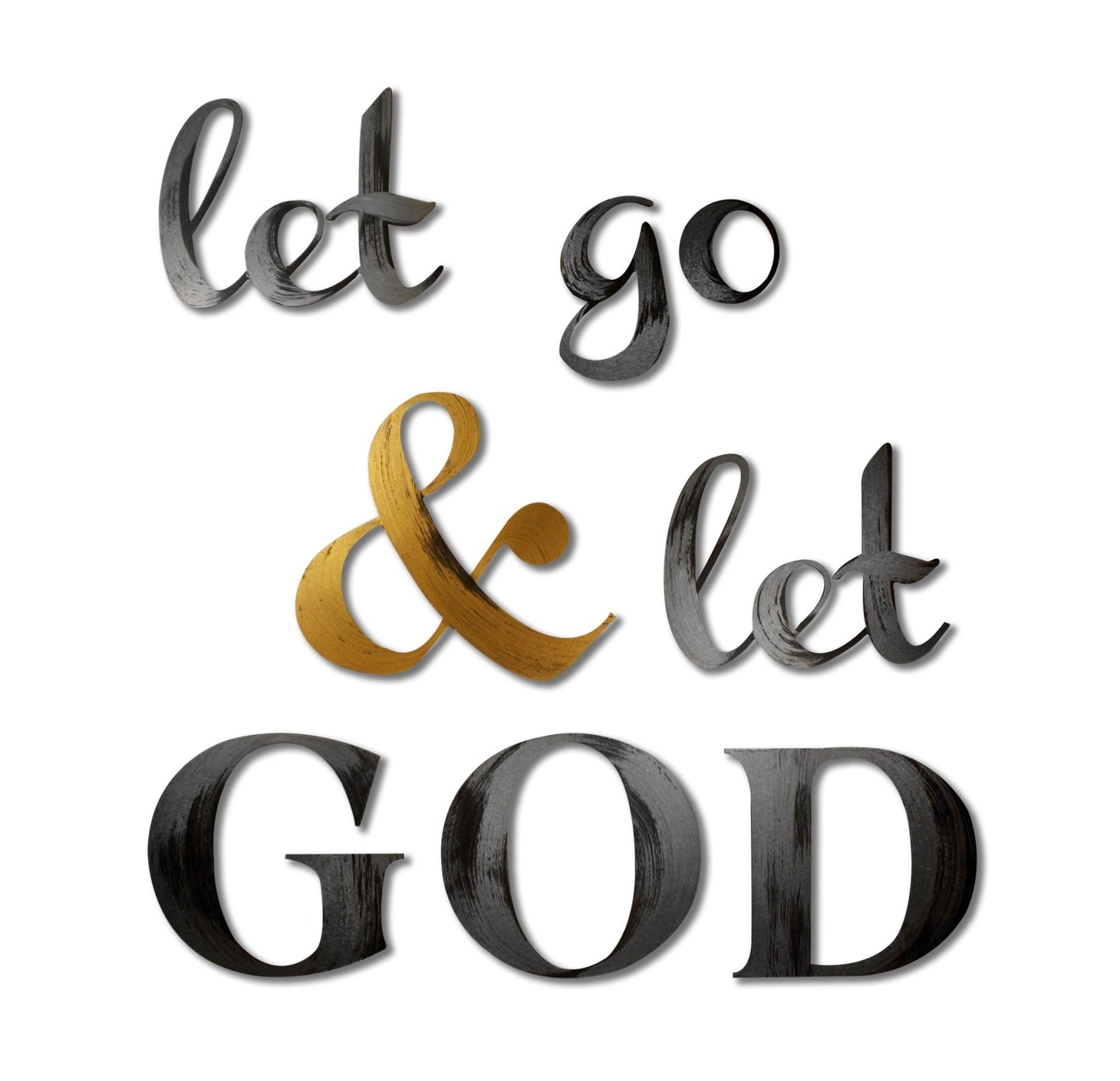 let go & let GOD Hand Painted Wall Quote