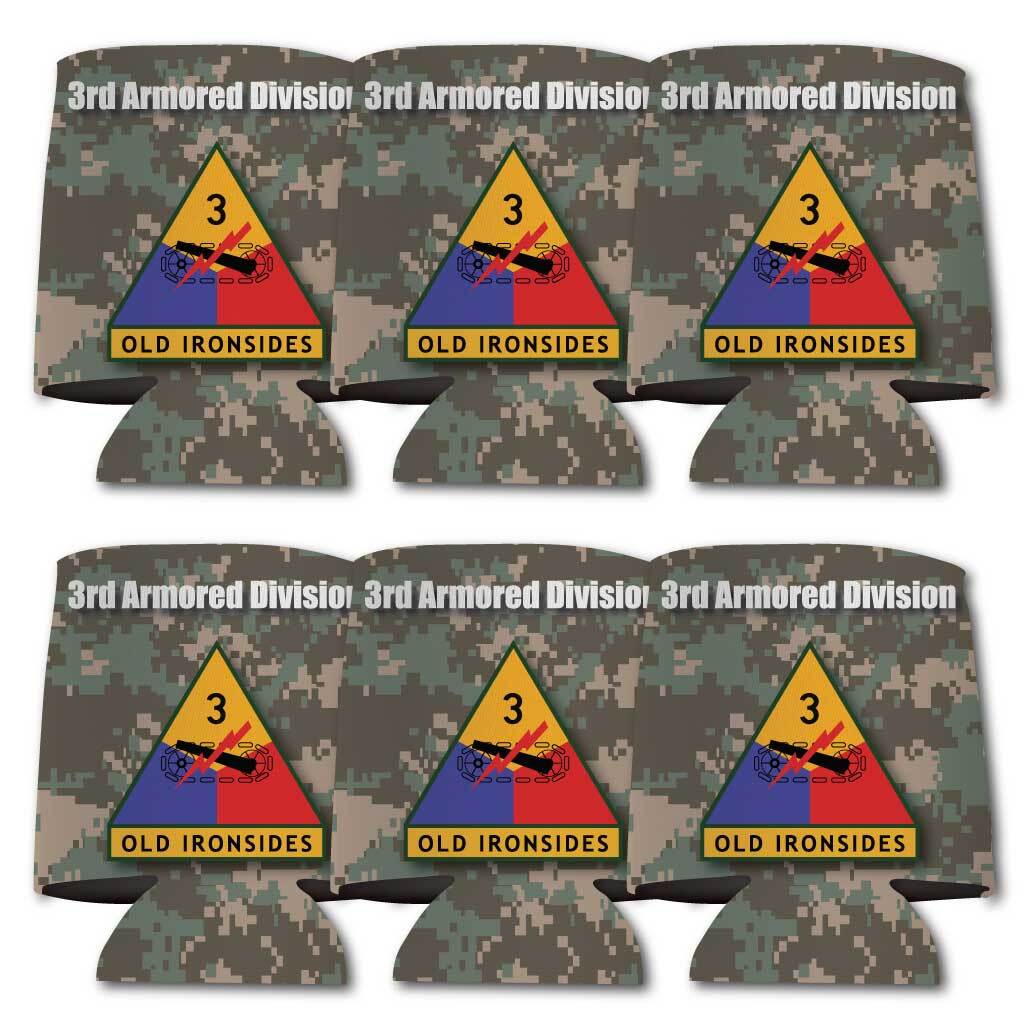 Military 3rd Armored Division Can Cooler - Set of 6
