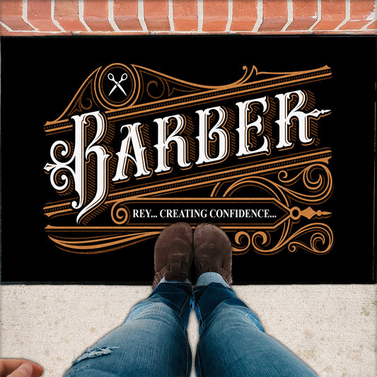 Personalized Barber Door Mat - 24x36 Inches