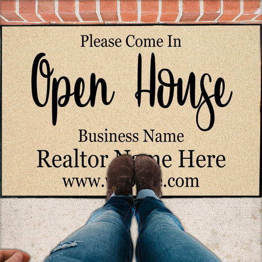 Personalized Realtor Door Mat - 24x36 Inches | Open House