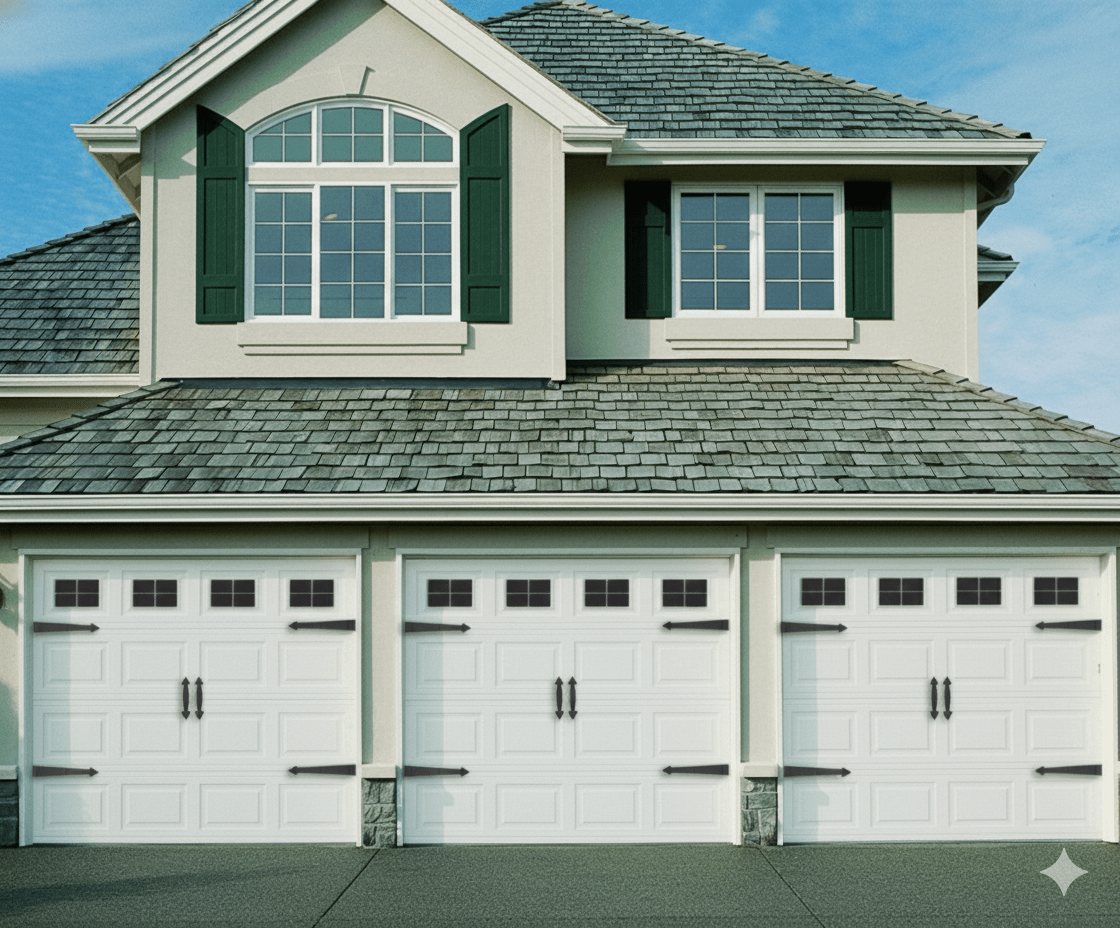 Prestige Garage Door Accent Kit – Decorative Hinges, Handles & Faux Windows | Magnetic DIY Upgrade for 1 - Car Garage