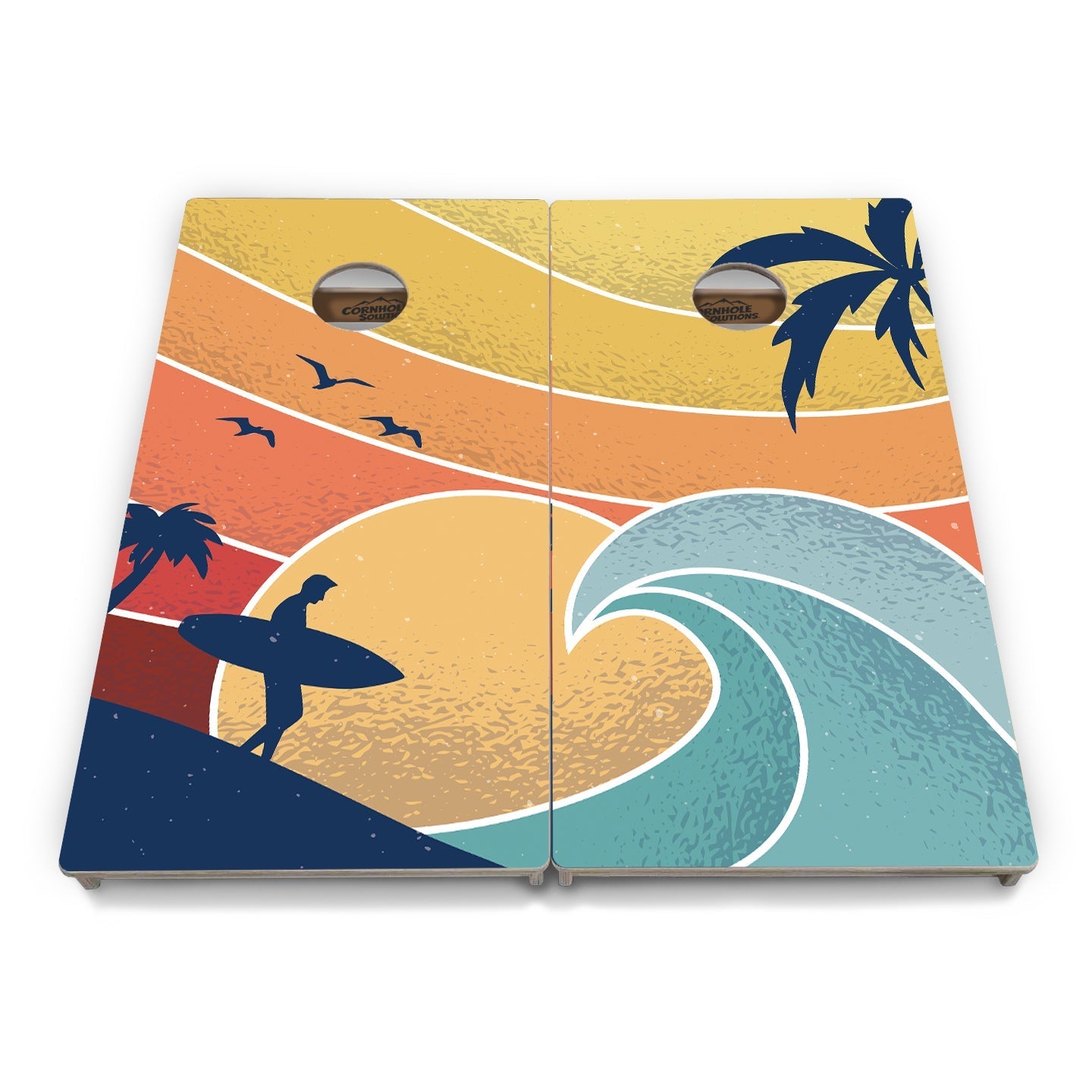 Retro Beach Cornhole Boards - Professional Tournament Series
