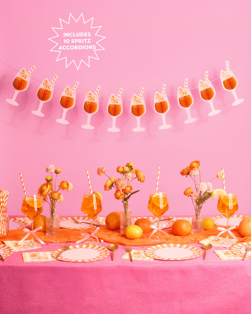 Spritz Party Banner - orange accordion banner