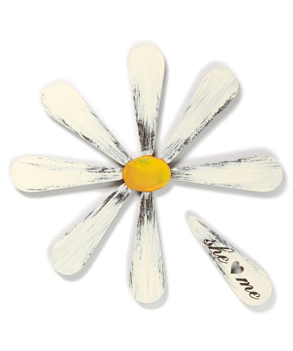 She Loves Me Hand Painted Daisy Wall Decor