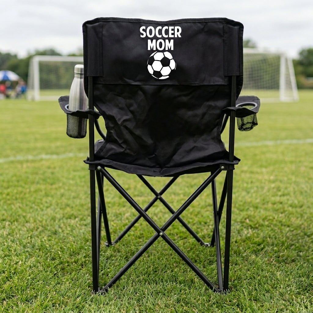 Soccer Mom Black Folding Camping Chair