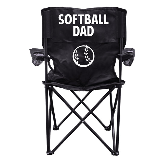 Softball Dad Black Folding Camping Chair