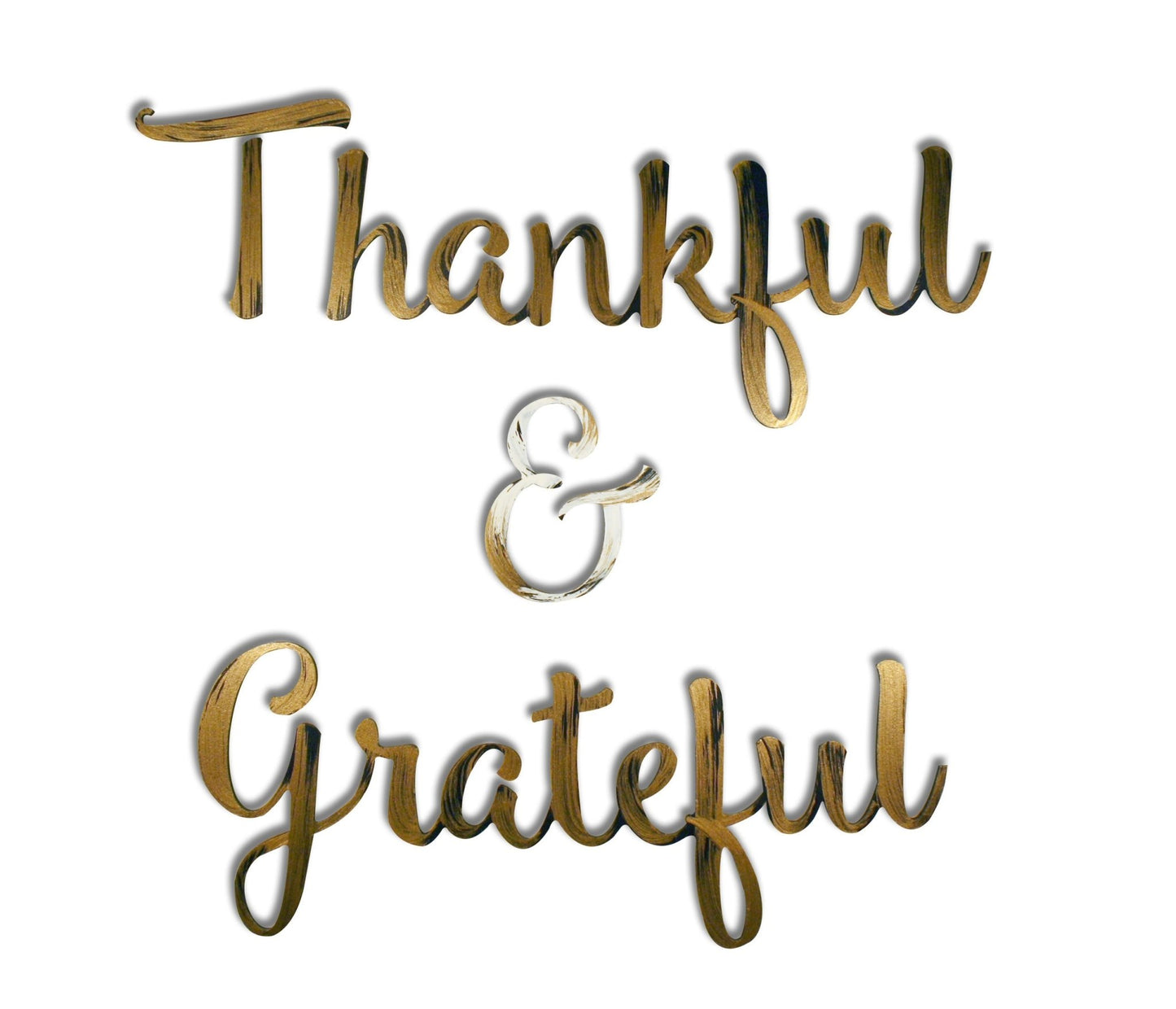 Thankful & Grateful Hand Painted Wall Decor